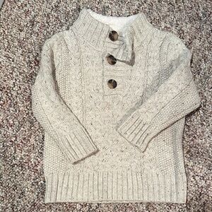 Cat & Jack Beige Knit Sweater with Buttons
